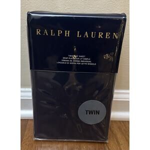 Ralph Lauren RL 464 TC Solid Percale‎ Polo Navy Twin Flat Sheet NEW